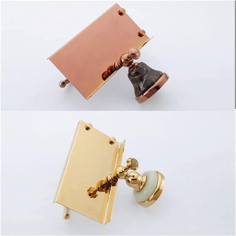 Free Standing Toilet Paper Holder Toilet Paper Holders Wall Mount Toilet Paper Holder Copper Jade Paper Towel Holder with Storage Shelf Toilet Roll Holder for Bathroom Toilet Paper Holders (Color : D - Image 5