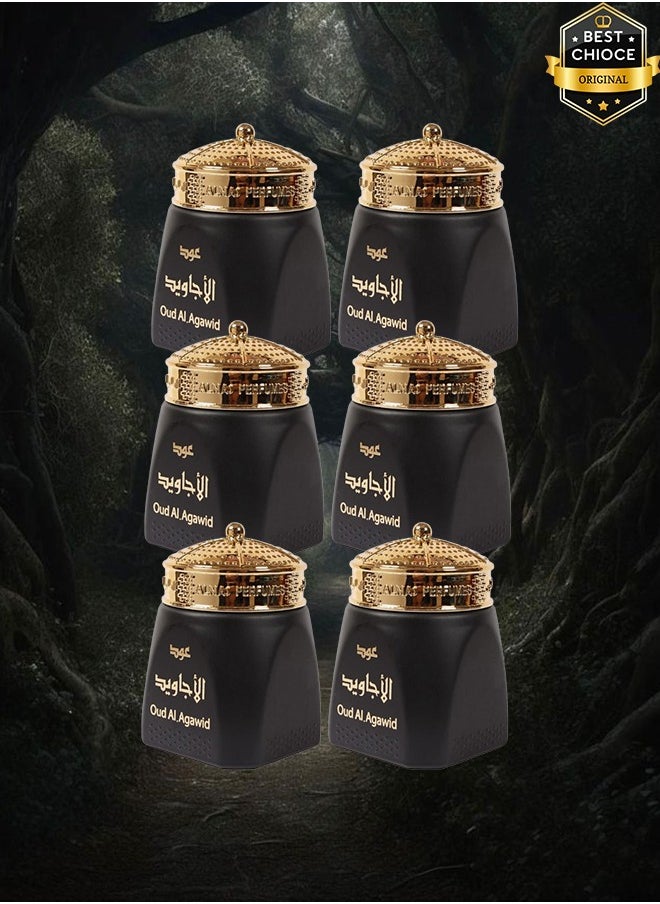 AL MAS 6 Pieces Oud Al Agawid Mabsoos Incense 30 Grams  - Image 1