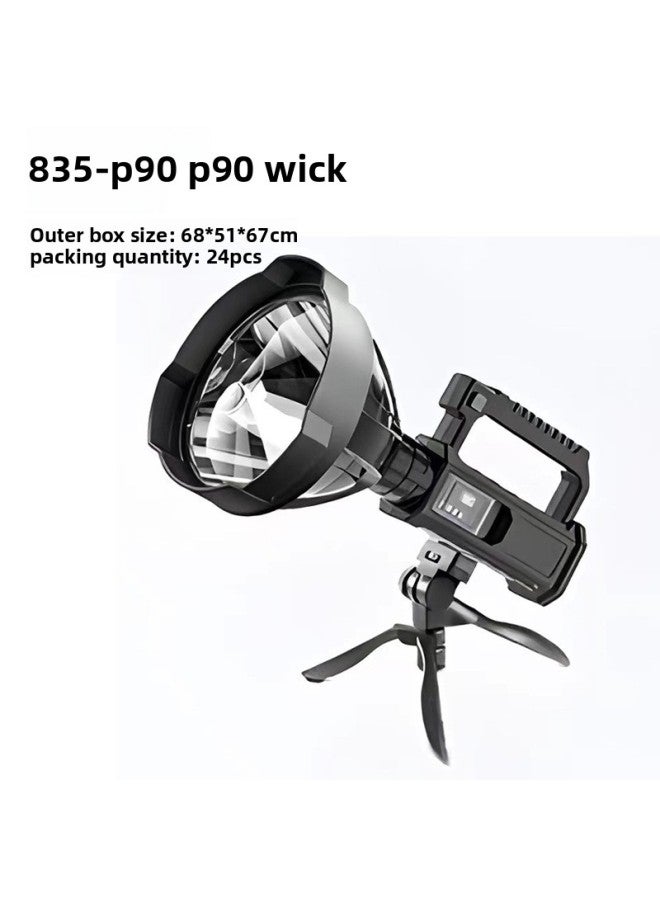 Portable Lamp Outdoor Led Handheld Flashlight Bracket Lamp High Power Waterproof USB Charging Strong Light Searchlight-Color:835 Large Size  - Image 1