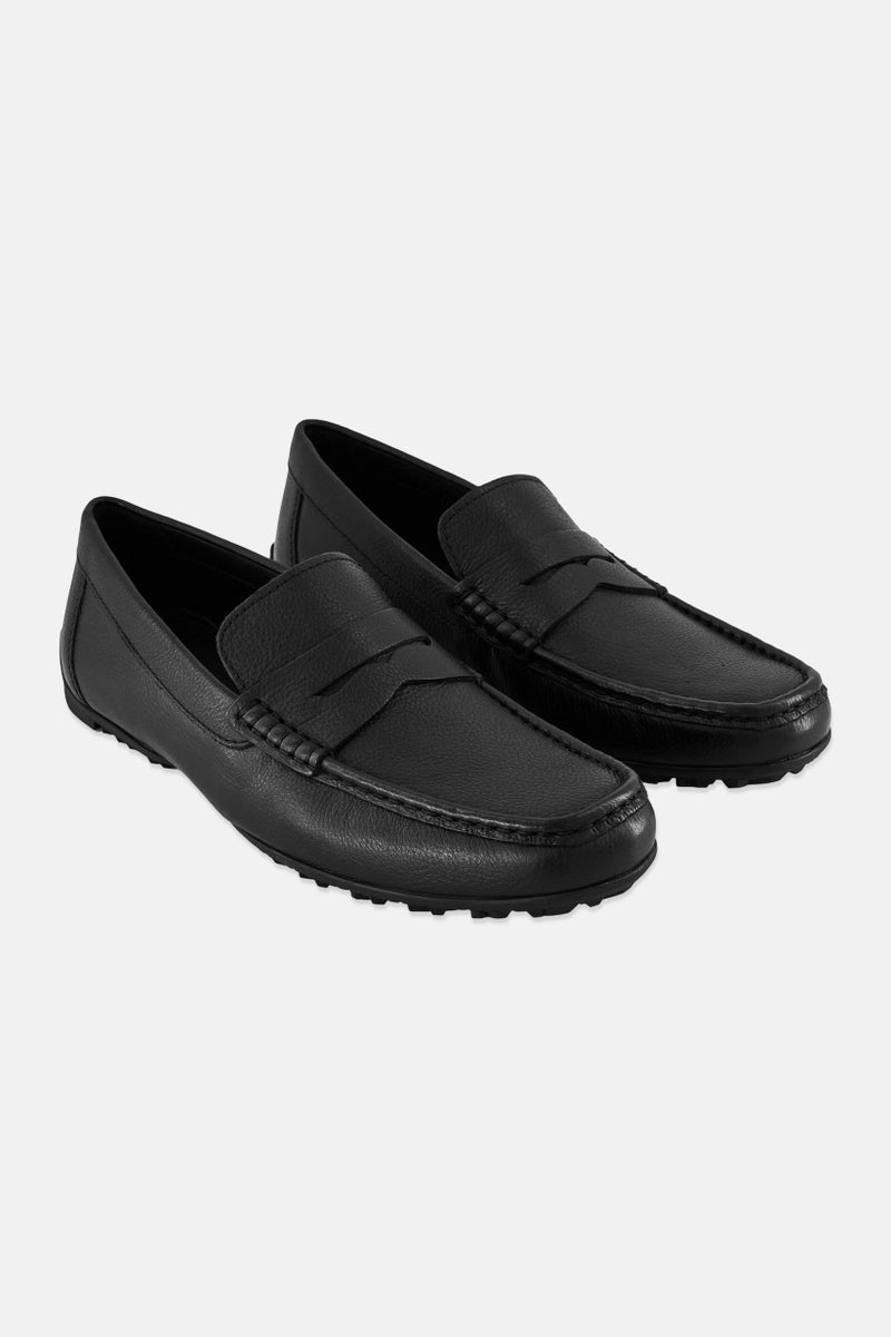 GEOX Men Kosmopolis Slip On Loafers, Black - Image 1