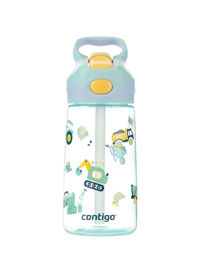 Contigo Kangdike Children'S Straw Water Bottle, Sports Plastic Straw Cup, 450Ml, Engineering Car Toy, Hbc-Str152 - Image 1