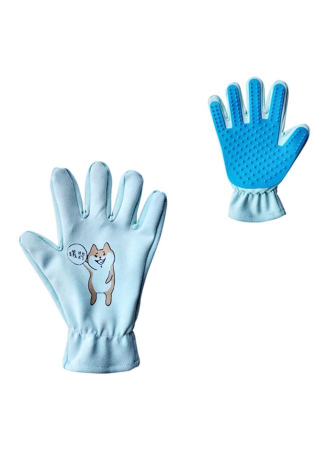 NIBEMINENT Pet Grooming Gloves Blue - Image 3