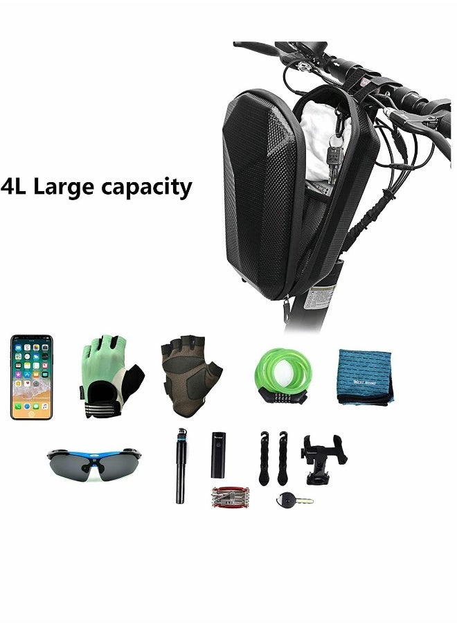 Generic Scooter Storage Bag, Waterproof Hard Shell Scooter Handlebar Bag Storage Bag for Electric Scooter, Self Balancing Scooter and Folding Bike (Black)  - Image 2