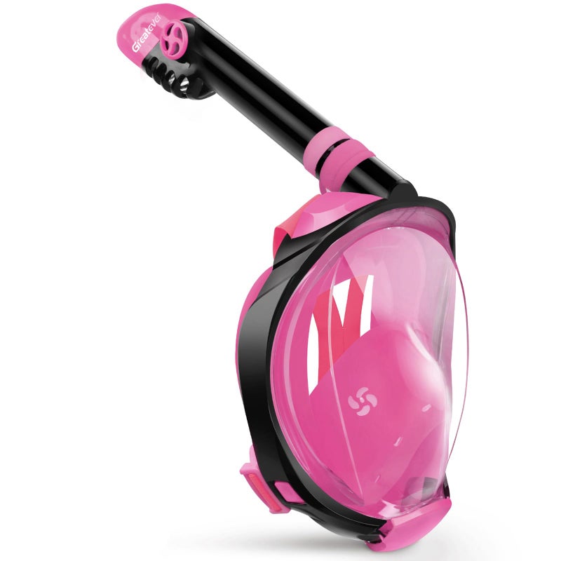 Greatever G2 Full Face Snorkel Mask with Latest Dry Top SystemFoldable 180 Degree Panoramic View Snorkeling Mask with Camera MountSafe BreathingAntiLeakAntiFog