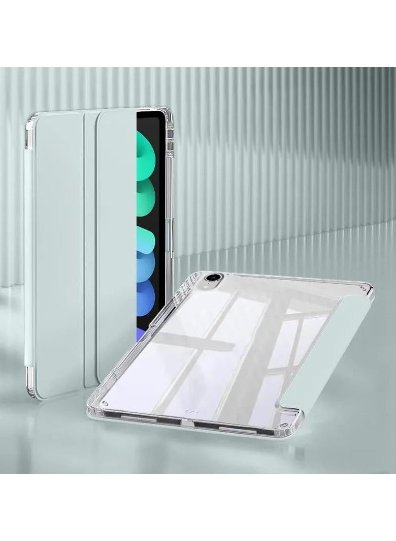 For iPad Mini 7 (A17 Pro) 2024/iPad Mini 6 2021 iPad Mini 7/6 8.3-inch case, TPU ultra-thin case with pen holder, automatic wake up/Sleep smart transparent hard back case - Image 1