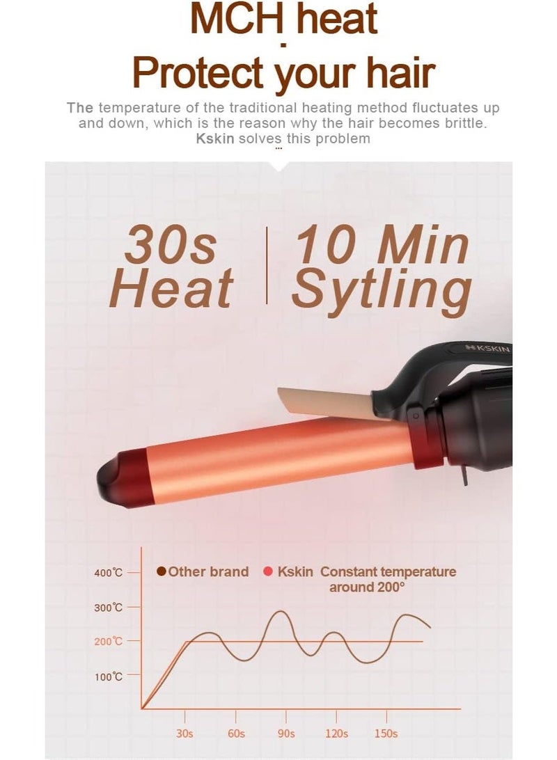 KSKIN K.SKIN Automatic Curling Iron Wand, 22mm 360 Automatic Rotation for Long Hair and 9 Adjustable Temps for Professional Hair Styling,KD882B - Image 2