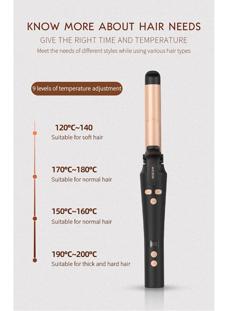 KSKIN K.SKIN Automatic Curling Iron Wand, 22mm 360 Automatic Rotation for Long Hair and 9 Adjustable Temps for Professional Hair Styling,KD882B - Image 4