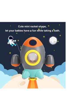 Excefore Baby Bath Toys, Space Rocket Rotating Spray Water Toy, Space Rocket Shape Bathtub Toys for Toddlers, Girls and Boys Bath Toys for Toddler (Grey)  - Image 5