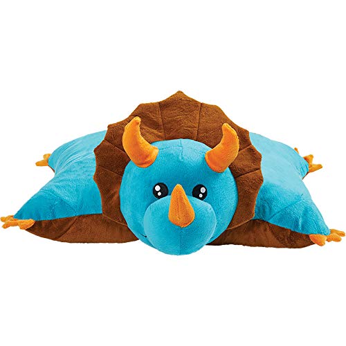 Pillow Pets Triceratops Blue Dinosaur, 18" Stuffed Animal Plush Toy - Image 5