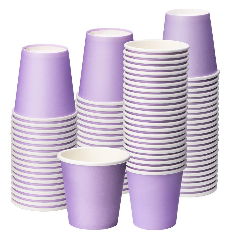 Huaiid Huaiid 3 oz 100 Pack Small Disposable Paper Cups  Bathroom  Espresso Perfect for Home Condos RVs Campers Purple