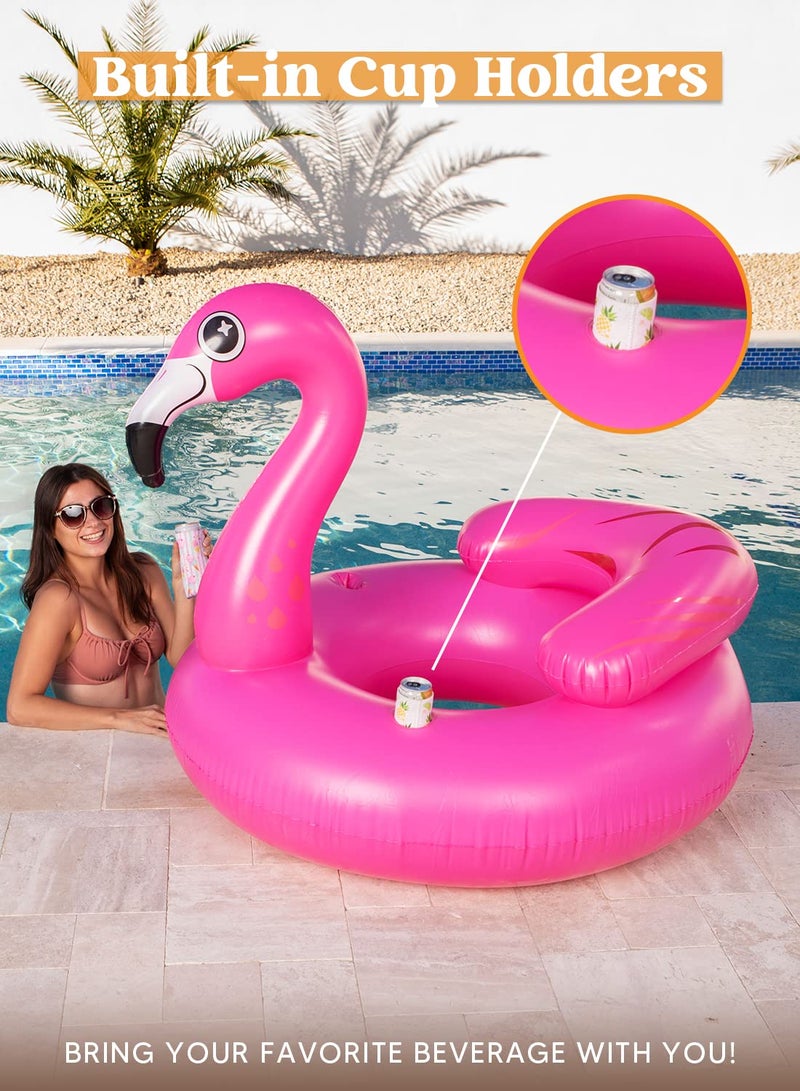 JOYIN Inflatable Flamingo Tube  Pool Float  Fun Beach Floaties  Swim Party Toys  Summer Pool Raft Lounge for Adults & Kids  with 2 Cup Holders and Head Rest - Image 4