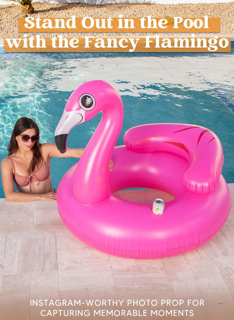 JOYIN Inflatable Flamingo Tube  Pool Float  Fun Beach Floaties  Swim Party Toys  Summer Pool Raft Lounge for Adults & Kids  with 2 Cup Holders and Head Rest - Image 5