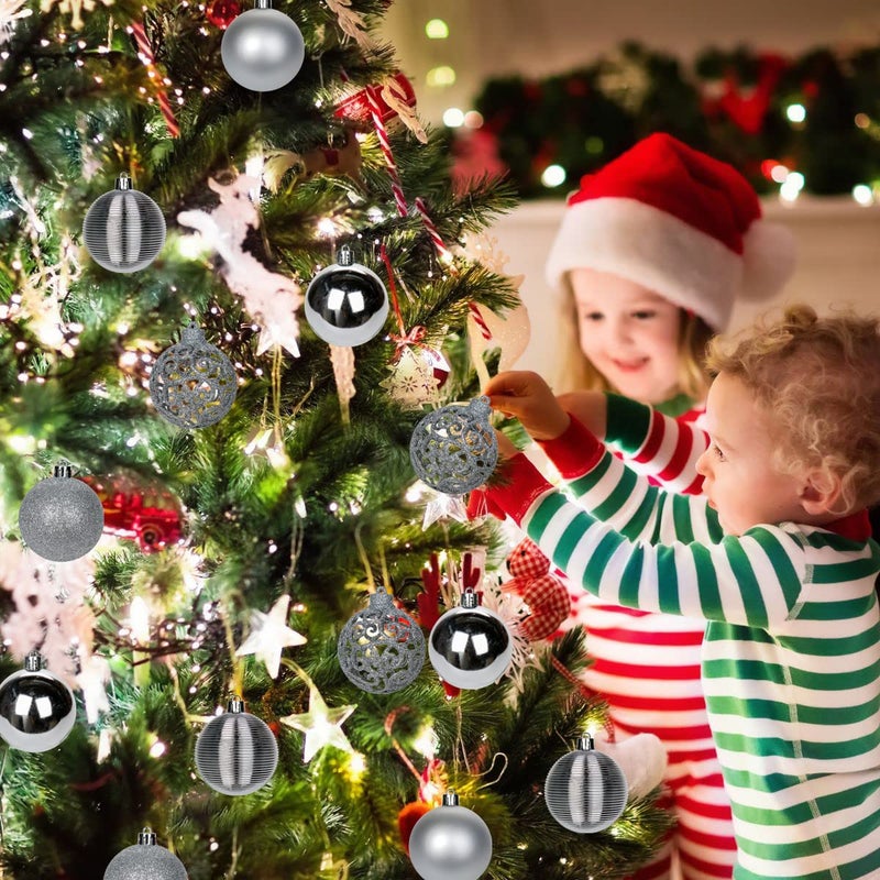 Briful 30PCS 2.36"" Christmas Ball Ornaments Shatterproof Silver Christmas Tree Decorations Xmas Tree Balls Halloween Ornaments D?cor - Image 4