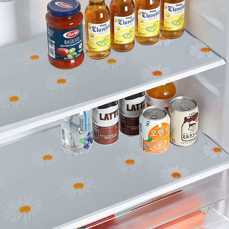 Jacriah Daisy Shelf Liner for Kitchen Cabinets â€“ Non-Adhesive, Non-Slip Drawer & Refrigerator Liner â€“ Waterproof, Washable Cabinet Mat Floral Pattern, Easy to Cut & Install â€“ Fits Pantry, Bathroom, Office - Image 2