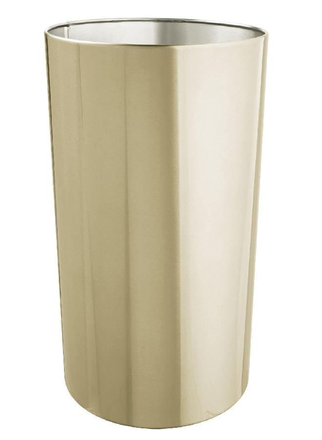 mDesign Round Metal Small 1.7 Gallon Recycle Trash Can Wastebasket, Garbage Container Bin for Bathrooms, Kitchen, Bedroom, Home Office - Durable Stainless Steel - Mirri Collection - Soft Brass - Image 2