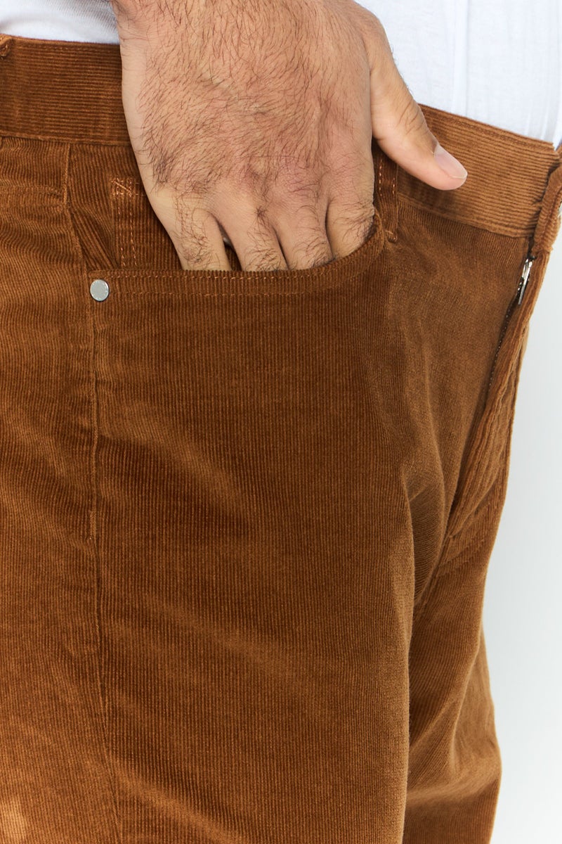Michael Kors Men Parker Slim Fit Ribbed Corduroy Pants, Brown  - Image 3