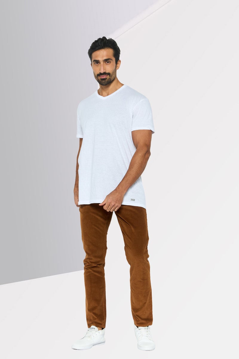 Michael Kors Men Parker Slim Fit Ribbed Corduroy Pants, Brown  - Image 2