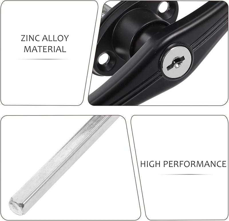 Diecast Chrome Shed Door Lock T Handle Replacement With 2 Keys 10x17cm Garage Cabinet Hardware - Image 5