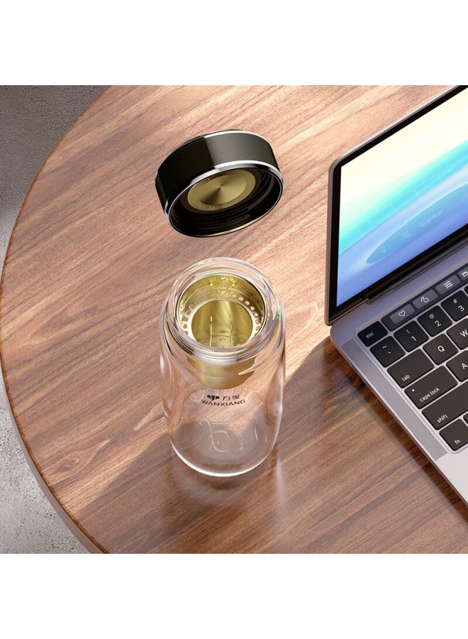 Wanxiang Titanium Silver Antibacterial Cup, High-end Business Water Bottle, Portable Car Cup, Tu56 Luminous Yellow, 470ml Single-layer Glass Cup - Image 2