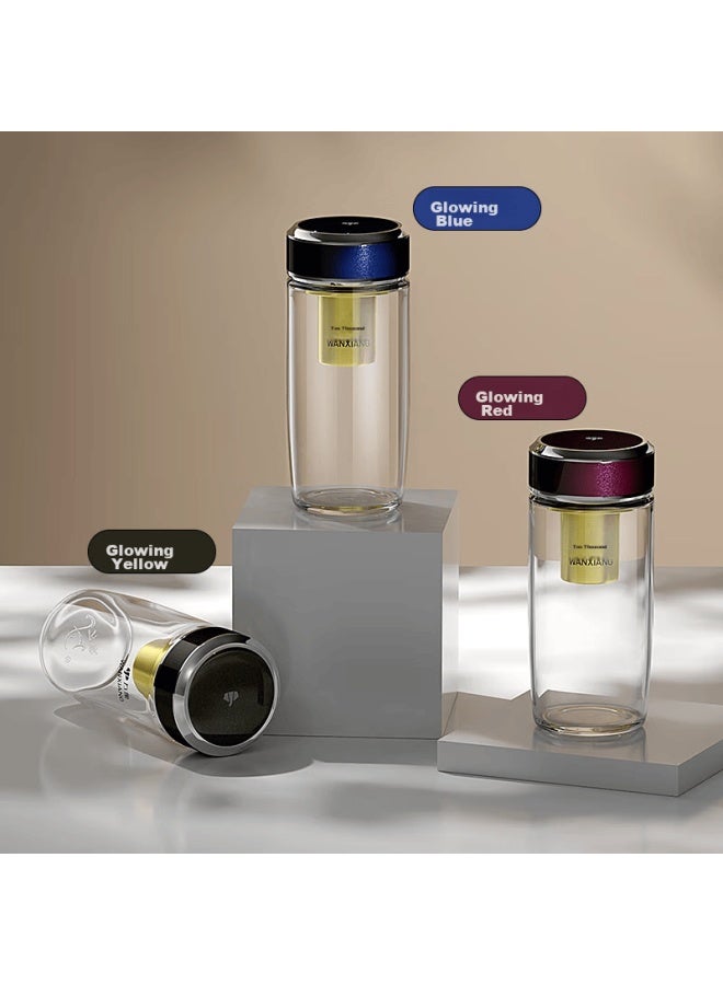 Wanxiang Titanium Silver Antibacterial Cup, High-end Business Water Bottle, Portable Car Cup, Tu56 Luminous Yellow, 470ml Single-layer Glass Cup - Image 3