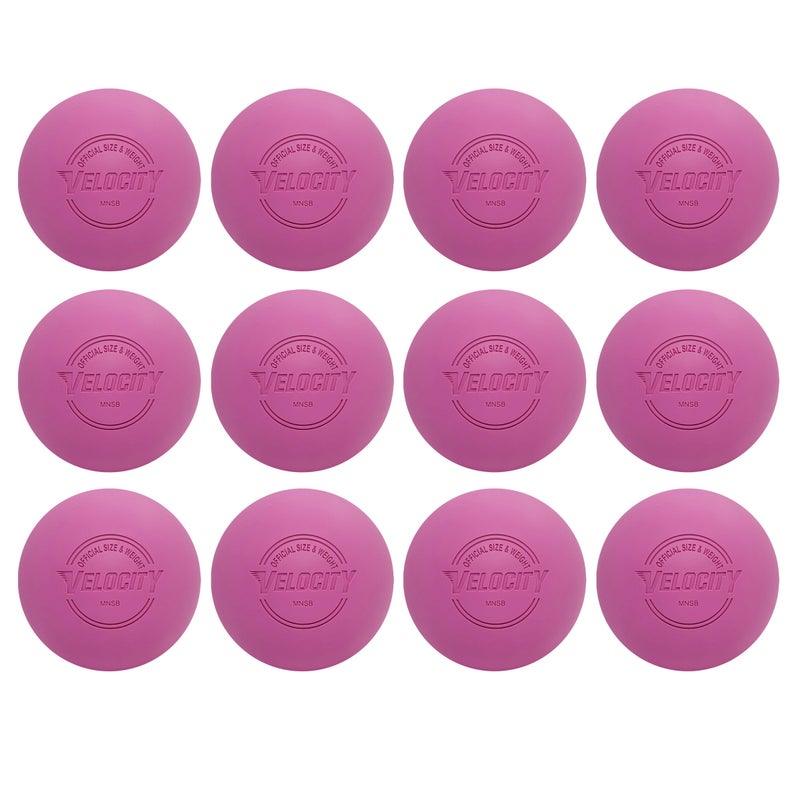 Velocity Practice Lacrosse Balls - 1, 2, 3, 6, 12, 18, 24, 36, 60 and 120 Packs - Official Size and Weight - Pink - Image 1
