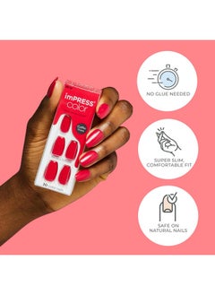 Impress KISS imPRESS No Glue Mani Press On Nails, Color, 'Espress(y) ourself', Brown, Short Size, Squoval Shape, Includes 30 Nails, Prep Pad, Instructions Sheet, 1 Manicure Stick, 1 Mini File  - Image 4