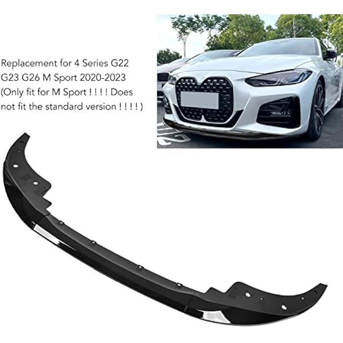 Kufoo Front Bumper Splitter, Wear Resistant Front Bumper Splitter Lip Spoiler Dynamic Design Impact Resistant for Car (Glossy Black), vyp4d2rqt7-11 - Image 4
