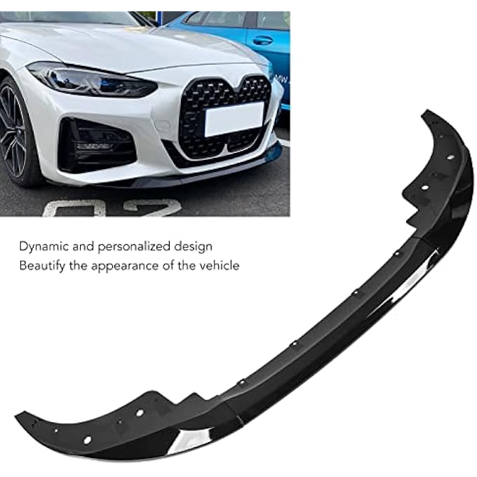 Kufoo Front Bumper Splitter, Wear Resistant Front Bumper Splitter Lip Spoiler Dynamic Design Impact Resistant for Car (Glossy Black), vyp4d2rqt7-11 - Image 3