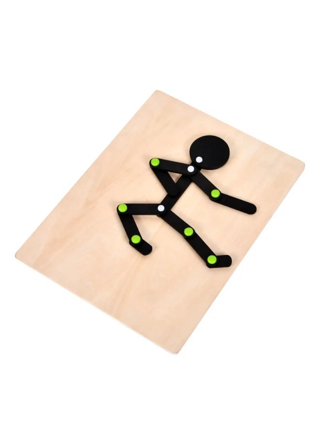 ف.ا.م.س لعبة بازل خشبية بنظام المنتسوري لمطابقة الأوضاع للأطفال – لوحة تعليمية مع 32 بطاقة | لعبة تعليمية لتنمية المهارات والمنطق والإبداع - Image 3