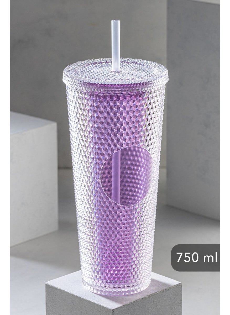 Crystal Pattern Cold Drink Glass with Straw, Travel Cup, Coffee Cup-White Sparkling Purple - pzsku/ZF0431EDB9CA684C16AA1Z/45/_/1726654370/0519db5b-a4a8-40ca-924f-f810dfe9e254