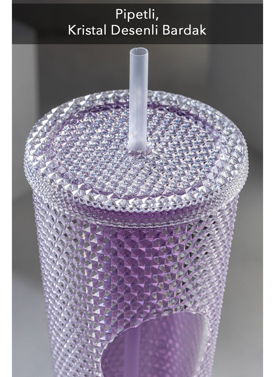 Crystal Pattern Cold Drink Glass with Straw, Travel Cup, Coffee Cup-White Sparkling Purple - pzsku/ZF0431EDB9CA684C16AA1Z/45/_/1726654373/2aa890c7-c3fb-4737-8526-a2c1d7ab5b27