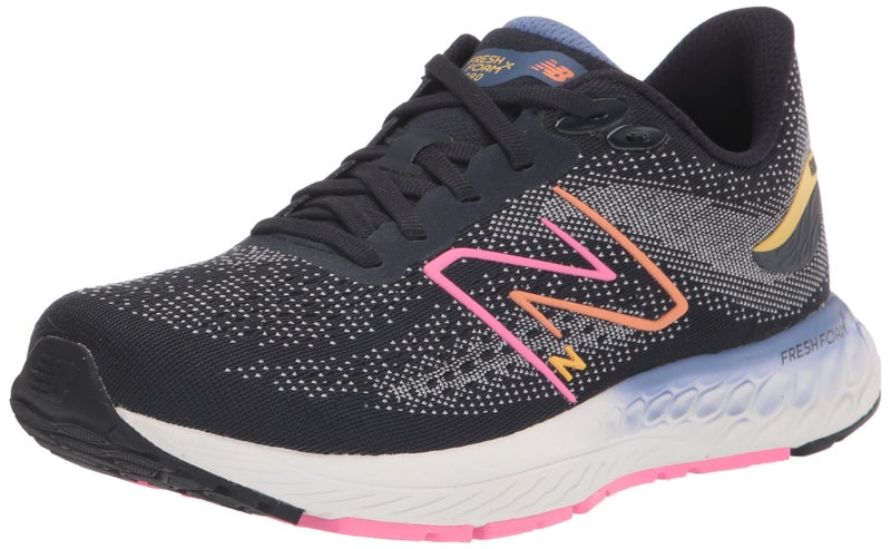 New Balance Girls Fresh Foam X 880 V12 Running Shoe, Eclipse/Moon Shadow/Vibrant Pink, 10.5 Wide Little Kid - Image 1