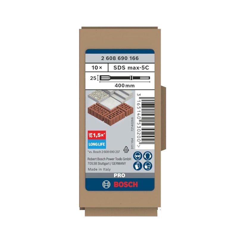بوش طقم 10 قطع أجنة تكسير مبططة لكعب ماكس طول 40 سم – BOSCH الأصلي - Image 3