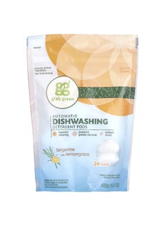 Grab Green Grab Green, Automatic Dishwashing Detergent Pods, Tangerine with Lemongrass, 24 Loads, 15.2 oz (432 g)  - Image 1
