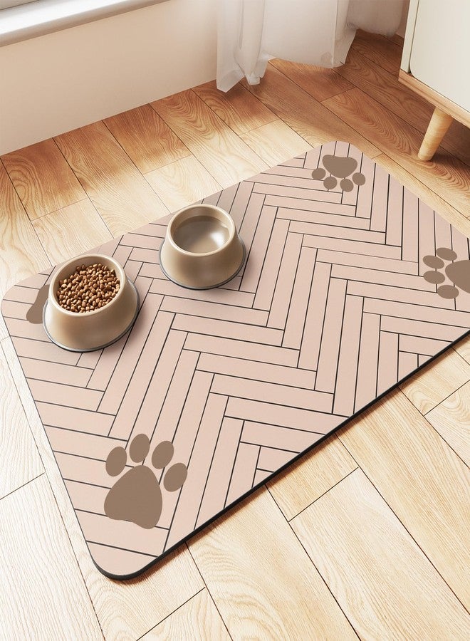 DK177 Pet Feeding Mat-Absorbent Pet Placemat for Food and Water Bowl, with Waterproof Rubber Backing, Quick Dry Water Dispenser Mat for Dog and Cat (24"x16", Beige) - Image 1