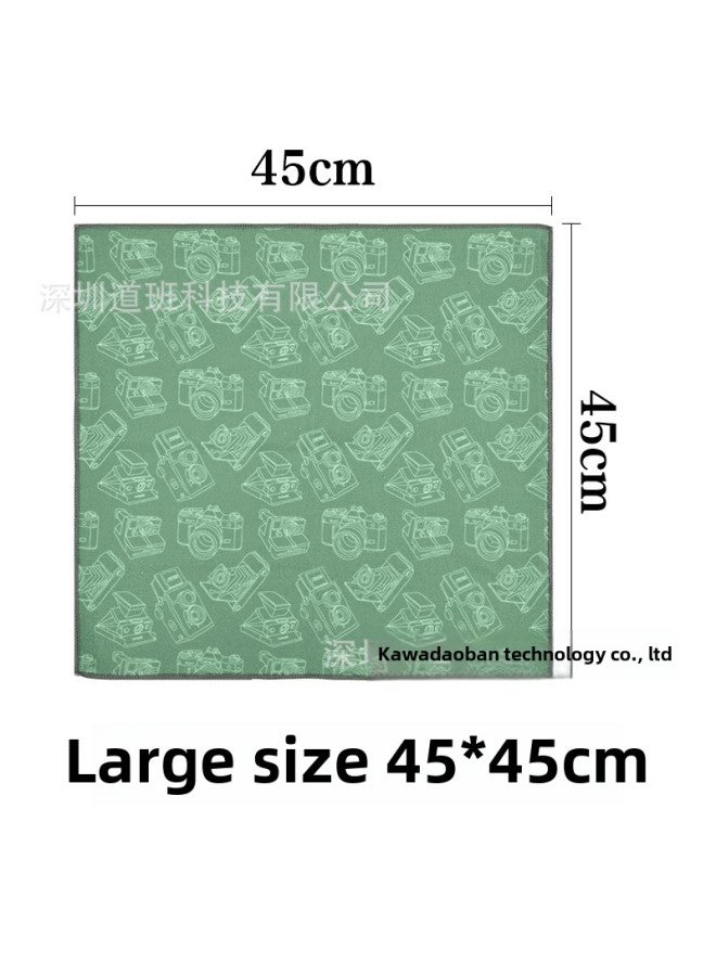 Camera Storage Liner Cloth 100% Off Cloth Suitable For Canon Sony Fuji Nikon Lens Cloth Photography Self-Adhesive Magic Cloth-Color:100% Off Cloth Printed Green 45*45 Large Size - Image 1