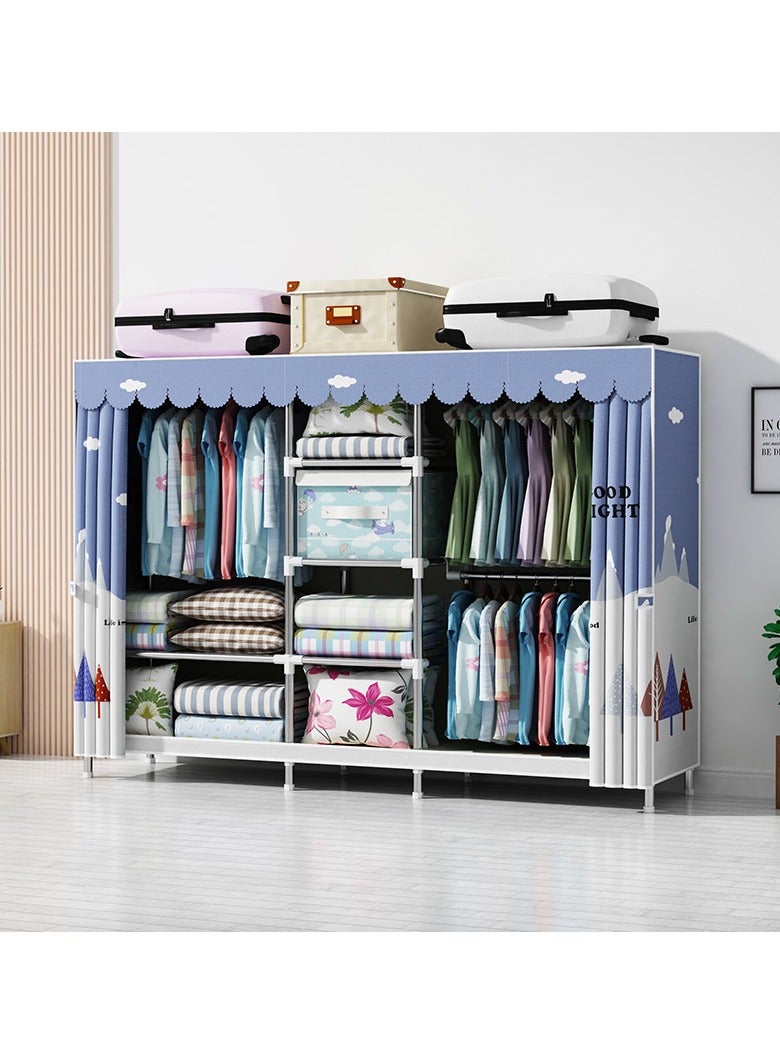 Portable Closet, 82cm，123cm,165cm,201cm Wardrobe Closet for Hanging Clothes with 4 Hanging Rods, 20mm Steel Tube Clothes Storage Organizer for Extra Sturdy, Quick and Easy to Assembly  - Image 1