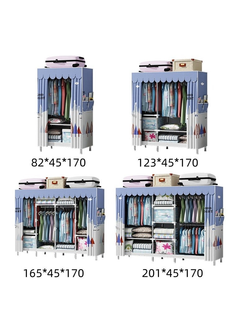 Portable Closet, 82cm，123cm,165cm,201cm Wardrobe Closet for Hanging Clothes with 4 Hanging Rods, 20mm Steel Tube Clothes Storage Organizer for Extra Sturdy, Quick and Easy to Assembly  - Image 2