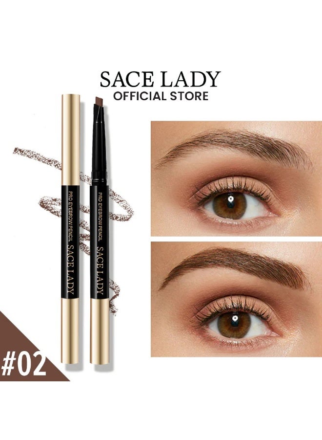 SACE LADY Waterproof Eyebrow Pencil – Long-lasting Natural Finish (02 Dark Brown) - Image 1