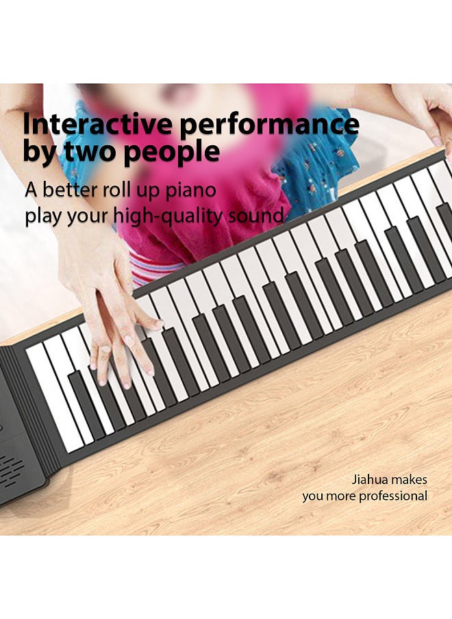 Generic 88 Key Portable Piano Handroll Electronic Piano Silicone Foldable Piano Home Practice Professional Electronic Piano with Speaker No MIDI Function  - Image 2