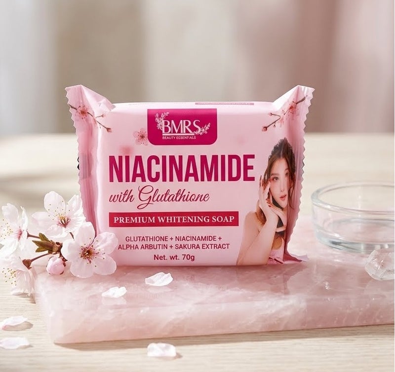 Niacinamide with glutathione premium whitening soap 70g by bmrs