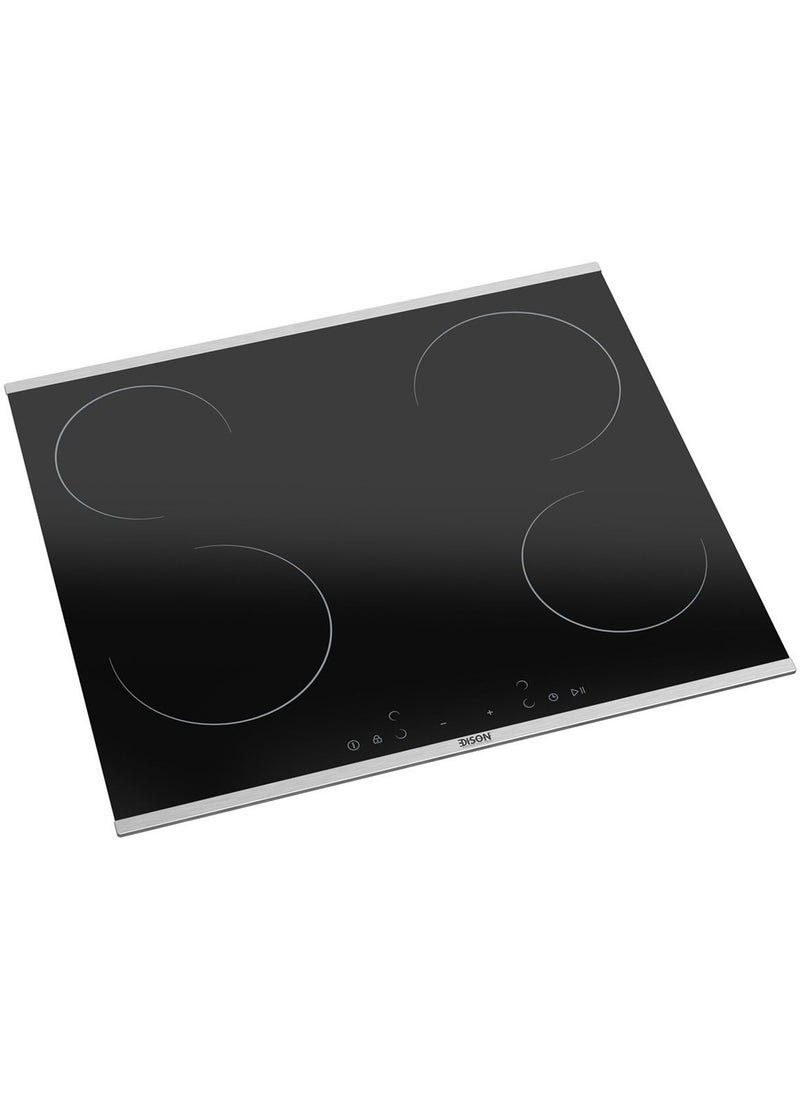 EDISON Edison Ceramic Electric Built-In Hob, 6000W, 4 Burners, 60x60cm - Black 