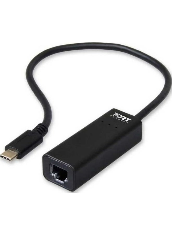 Port Designs USB Type-C to RJ-45 Gigabit Ethernet Adapter - High-Speed Network Converter - 900126 - Image 1