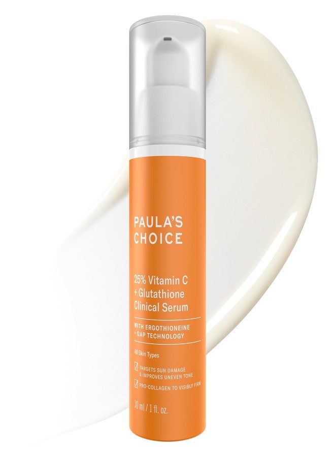 PAULA'S CHOICE Paula’s Choice 25% Vitamin C Serum with Glutathione & Antioxidants, Face Serum Improves Discoloration, Uneven Tone & Firms, All Skin Types, Fragrance-Free, 1oz - Image 1
