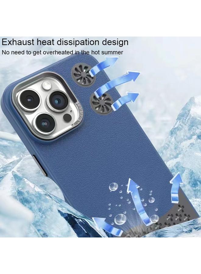 Zaboon Case For iPhone 13 Leather Textured Fan Hollow Cooling MagSafe Magnetic Phone Case - Image 5