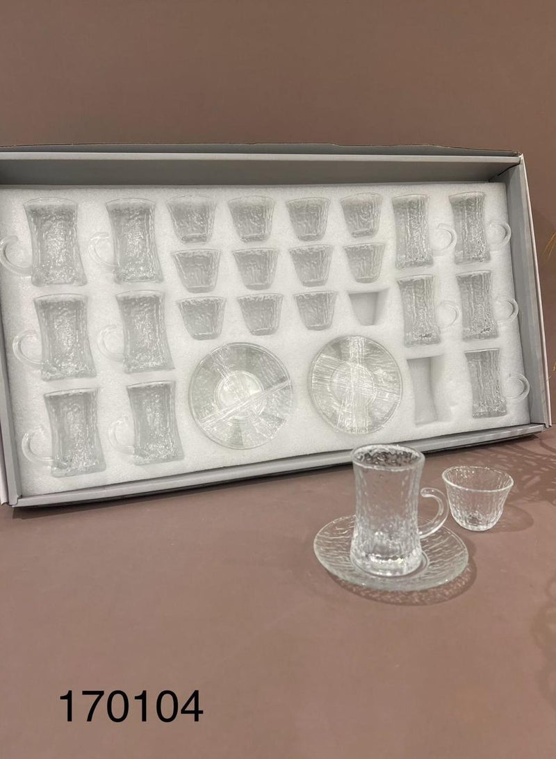 A set of Tea Cups and Coffee Cups with Saucers, 36 pieces