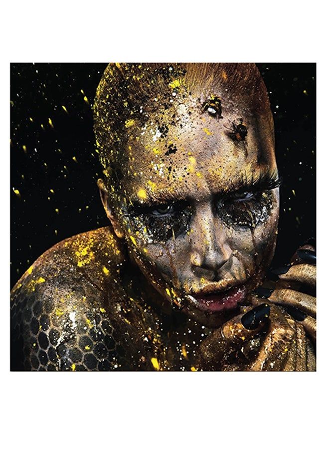 RYN Woman Themed Wall Art Beige/Gold/Black 30x30cm - Image 2