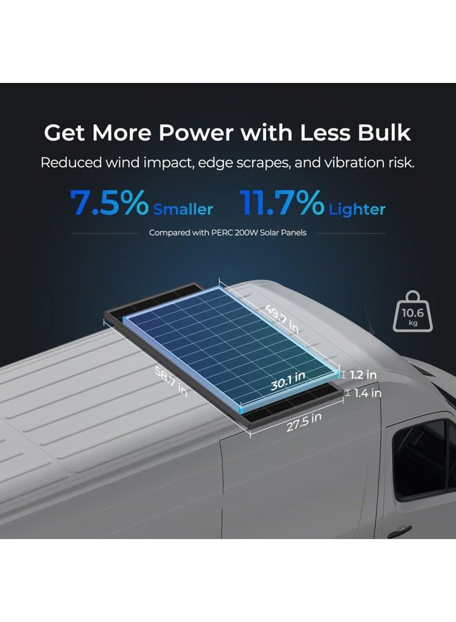 Renogy Solar Panel 200 Watt 12 Volt, High-Efficiency Monocrystalline PV Module Power Charger for RV Marine Rooftop Farm Battery and Other Off-Grid Applications, 200W, Single - Image 4