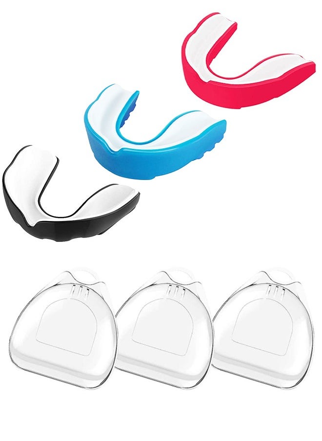 UETEEY 3 Pack EVA Mouthguards with Case, Sport Mouth Guards Mouthguard Gum Guard, Mouthguard Slim Fit for Boxing, Basketball, Hockey, Soccer  - Image 1