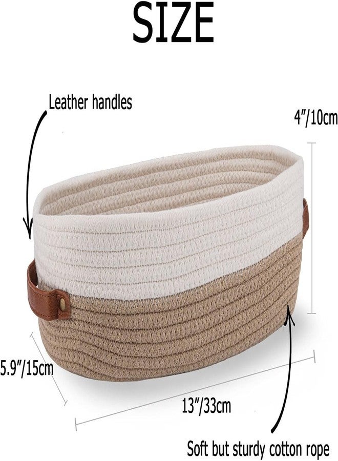 Brishtl Rope Basket, Woven Rope Baskets For Storage, Baskets For Gifts Empty, Small Rope Basket For Organizing, Nursery Rope Basket, Cotton Rope Basket (Design-3, Set Of 1) - Image 3